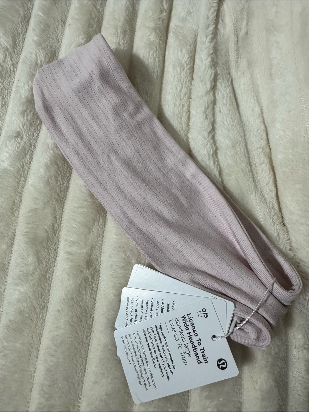 lululemon athletica license to train blush Pink Ribbed Headband